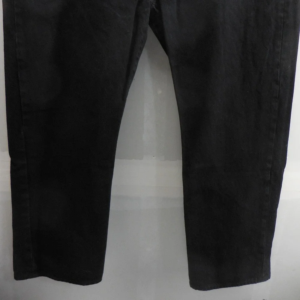 Levis 501 Original Fit Mens Black Denim Jeans Button Fly Straight Leg 42x30